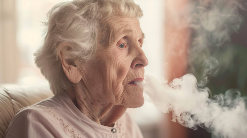 Elderly Woman Smoking